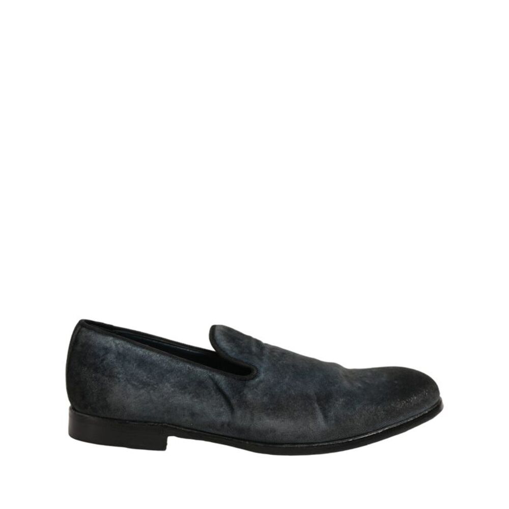 Dolce & Gabbana Blue Suede Slip On Men Slippers Loafers Men's Shoes